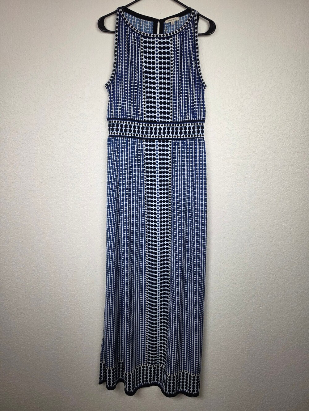 Max Studio Sleeveless Blue Patterned Maxi Dress XL